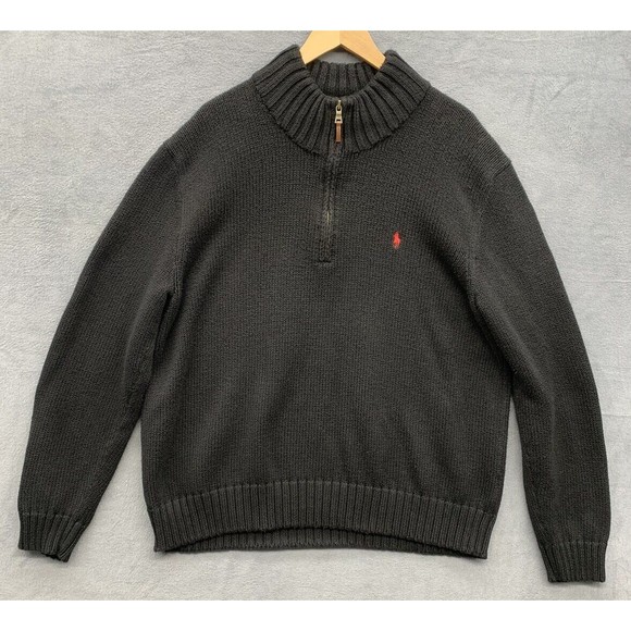 Polo Ralph Lauren 1/4 Zip Sweater Men's Size  XXL Black RN 41381 - Picture 1 of 16